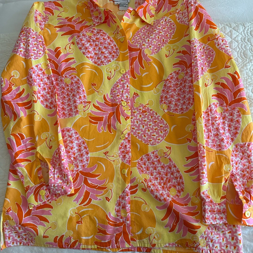 Lilly Pulitzer Pink and Yellow Blouse